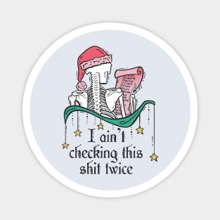 Sassy Santa Skeleton - Naughty & Nice List Magnet